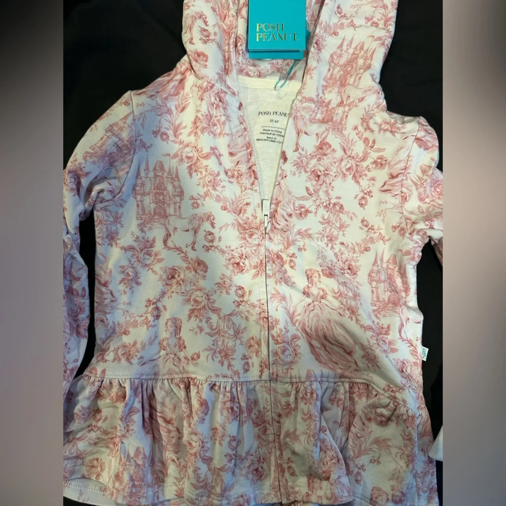 Posh Peanut Antoinette Ruffled Zippered Hoodie Size 3T/4T - Picture 3 of 8